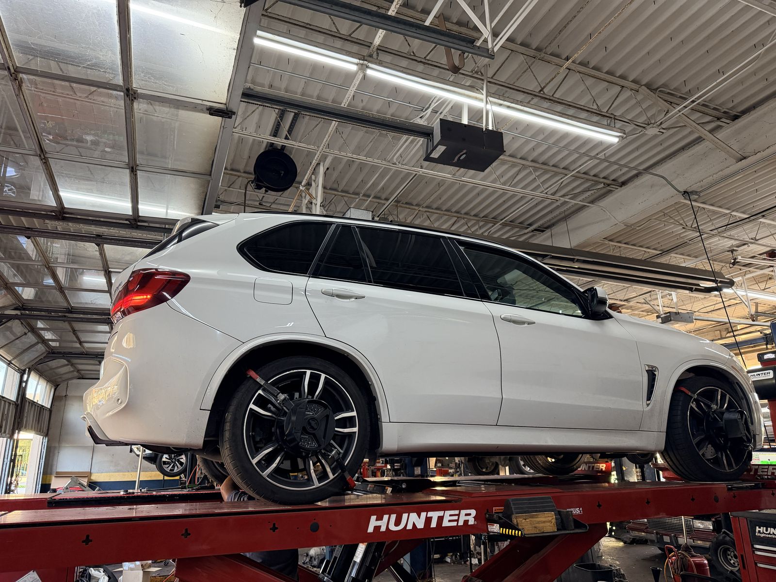 BMW X5 on the Hunter alignment rack